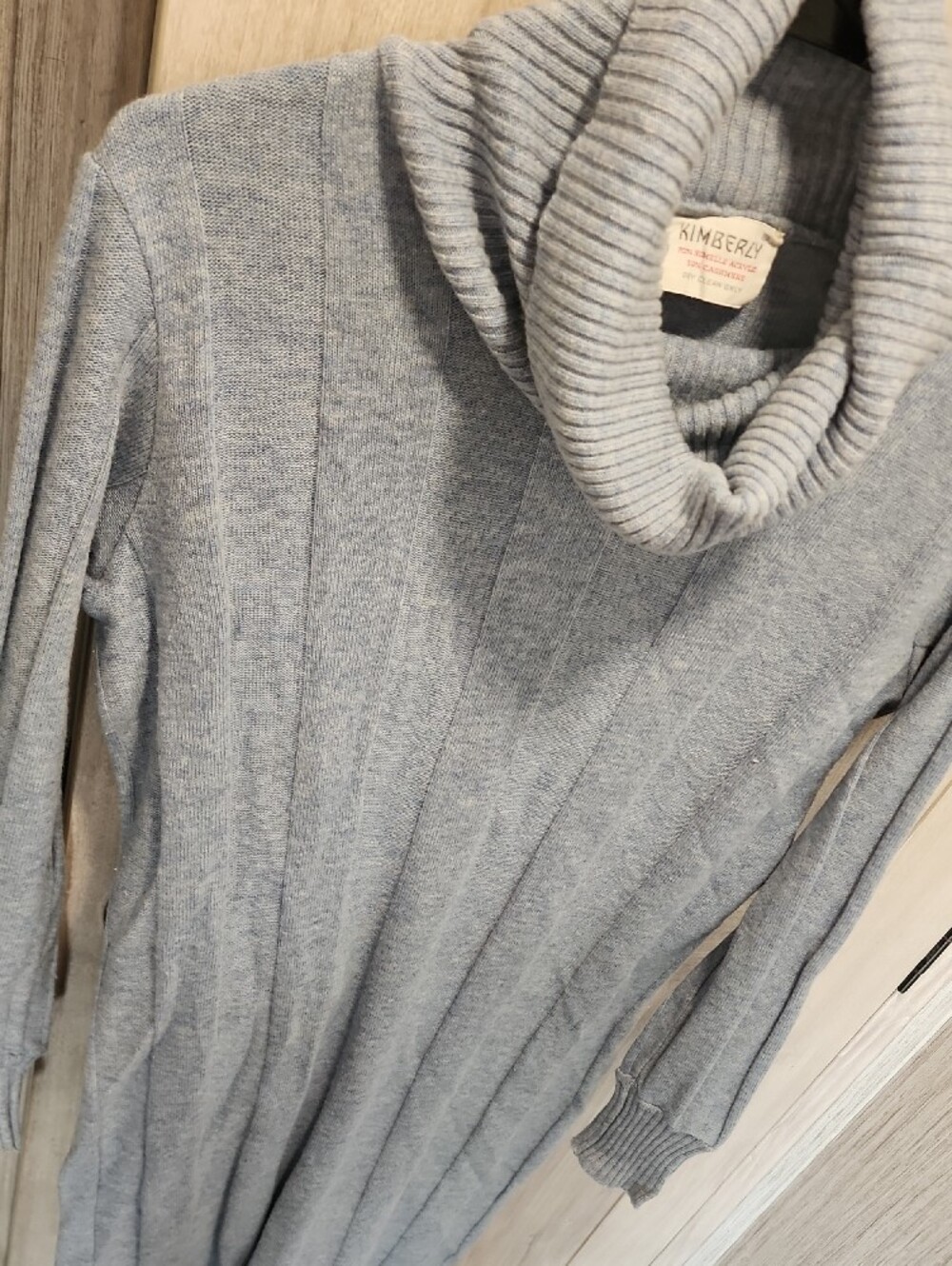 Kimberly Knit Cashmere Turtleneck Sweater Dress | Ribbed Long Sleeve Midi - Picture 3 of 8